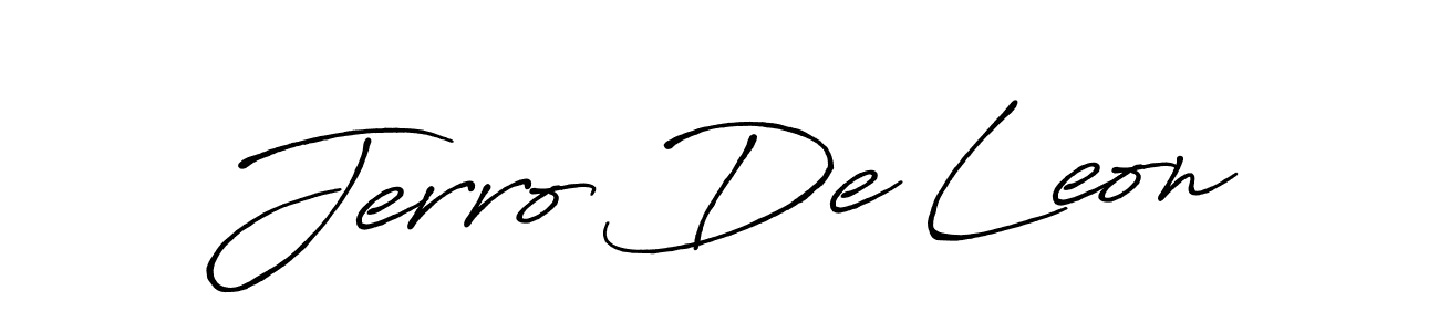 How to make Jerro De Leon name signature. Use Antro_Vectra_Bolder style for creating short signs online. This is the latest handwritten sign. Jerro De Leon signature style 7 images and pictures png