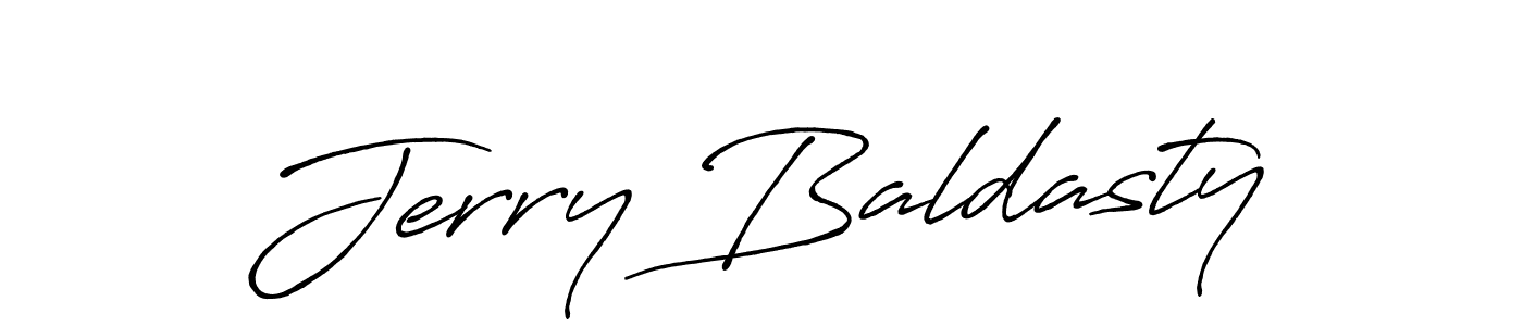 Make a beautiful signature design for name Jerry Baldasty. With this signature (Antro_Vectra_Bolder) style, you can create a handwritten signature for free. Jerry Baldasty signature style 7 images and pictures png