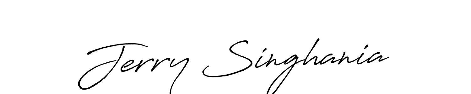 if you are searching for the best signature style for your name Jerry Singhania. so please give up your signature search. here we have designed multiple signature styles  using Antro_Vectra_Bolder. Jerry Singhania signature style 7 images and pictures png