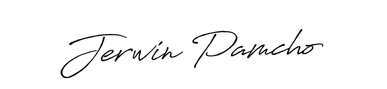 Jerwin Pamcho stylish signature style. Best Handwritten Sign (Antro_Vectra_Bolder) for my name. Handwritten Signature Collection Ideas for my name Jerwin Pamcho. Jerwin Pamcho signature style 7 images and pictures png