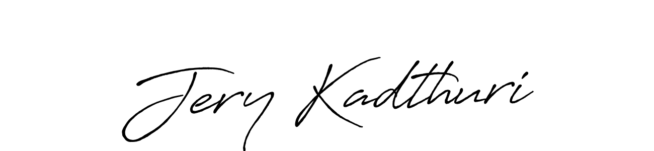 This is the best signature style for the Jery Kadthuri name. Also you like these signature font (Antro_Vectra_Bolder). Mix name signature. Jery Kadthuri signature style 7 images and pictures png