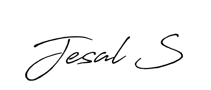 Jesal S stylish signature style. Best Handwritten Sign (Antro_Vectra_Bolder) for my name. Handwritten Signature Collection Ideas for my name Jesal S. Jesal S signature style 7 images and pictures png
