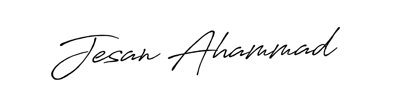 Make a beautiful signature design for name Jesan Ahammad. With this signature (Antro_Vectra_Bolder) style, you can create a handwritten signature for free. Jesan Ahammad signature style 7 images and pictures png