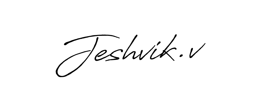 Design your own signature with our free online signature maker. With this signature software, you can create a handwritten (Antro_Vectra_Bolder) signature for name Jeshvik.v. Jeshvik.v signature style 7 images and pictures png