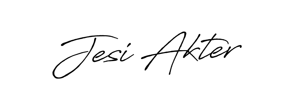 Make a beautiful signature design for name Jesi Akter. With this signature (Antro_Vectra_Bolder) style, you can create a handwritten signature for free. Jesi Akter signature style 7 images and pictures png