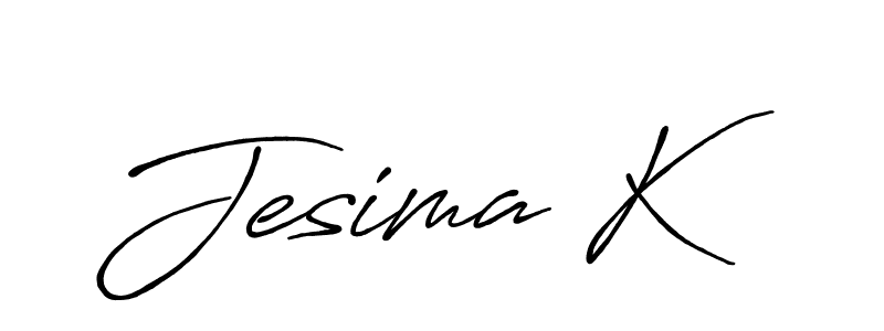 Jesima K stylish signature style. Best Handwritten Sign (Antro_Vectra_Bolder) for my name. Handwritten Signature Collection Ideas for my name Jesima K. Jesima K signature style 7 images and pictures png