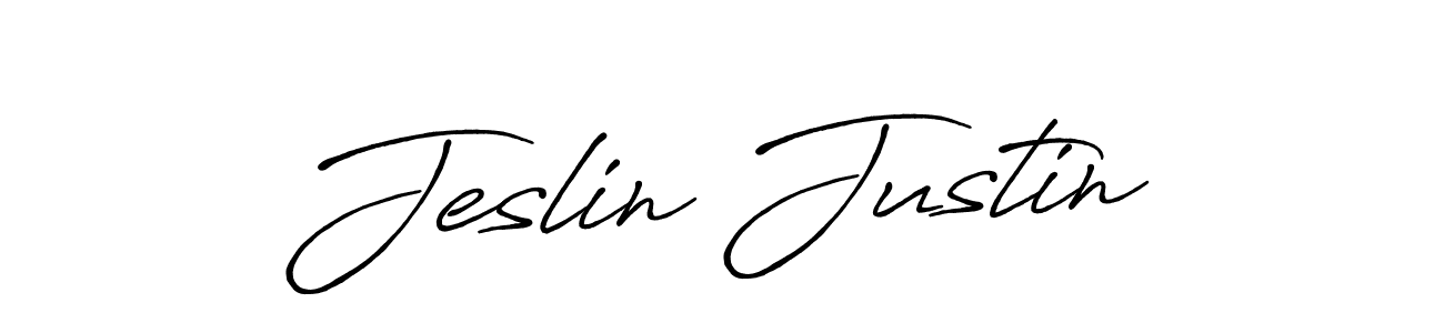 Also You can easily find your signature by using the search form. We will create Jeslin Justin name handwritten signature images for you free of cost using Antro_Vectra_Bolder sign style. Jeslin Justin signature style 7 images and pictures png