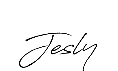 How to make Jesly signature? Antro_Vectra_Bolder is a professional autograph style. Create handwritten signature for Jesly name. Jesly signature style 7 images and pictures png