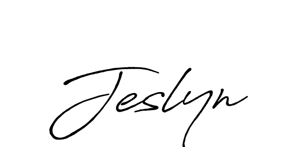 Create a beautiful signature design for name Jeslyn. With this signature (Antro_Vectra_Bolder) fonts, you can make a handwritten signature for free. Jeslyn signature style 7 images and pictures png