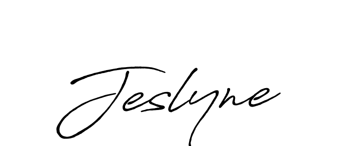 Create a beautiful signature design for name Jeslyne. With this signature (Antro_Vectra_Bolder) fonts, you can make a handwritten signature for free. Jeslyne signature style 7 images and pictures png