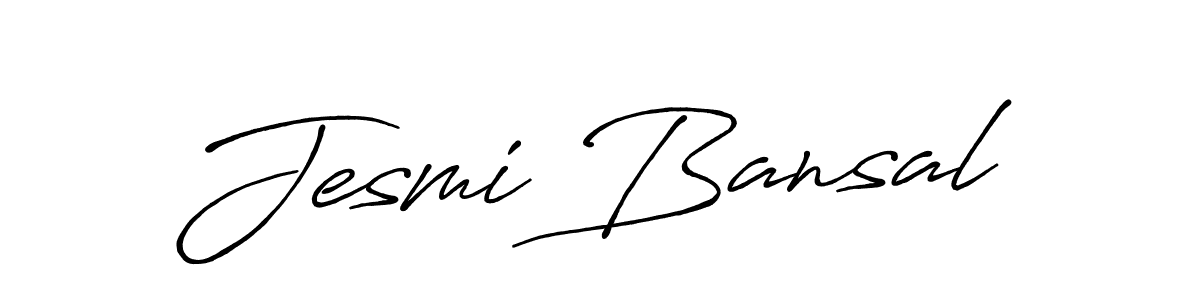 How to make Jesmi Bansal name signature. Use Antro_Vectra_Bolder style for creating short signs online. This is the latest handwritten sign. Jesmi Bansal signature style 7 images and pictures png