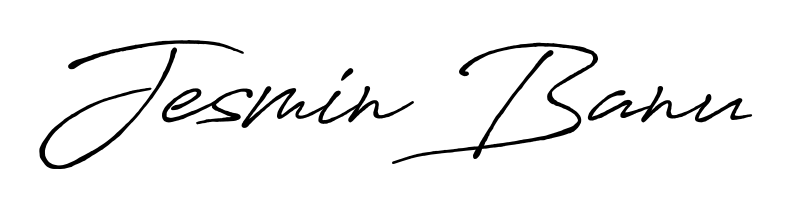 Get an exclusive digital autograph for Jesmin Banu. The Antro_Vectra_Bolder typeface captures the charm of real penmanship on paper. Jesmin Banu signature style 7 images and pictures png
