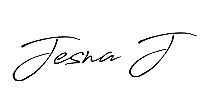 Jesna J stylish signature style. Best Handwritten Sign (Antro_Vectra_Bolder) for my name. Handwritten Signature Collection Ideas for my name Jesna J. Jesna J signature style 7 images and pictures png