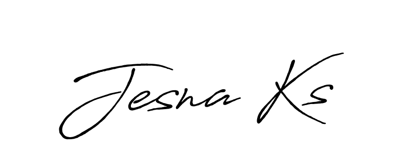 Similarly Antro_Vectra_Bolder is the best handwritten signature design. Signature creator online .You can use it as an online autograph creator for name Jesna Ks. Jesna Ks signature style 7 images and pictures png