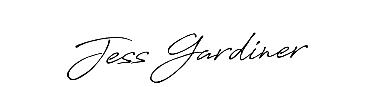 Make a beautiful signature design for name Jess Gardiner. With this signature (Antro_Vectra_Bolder) style, you can create a handwritten signature for free. Jess Gardiner signature style 7 images and pictures png