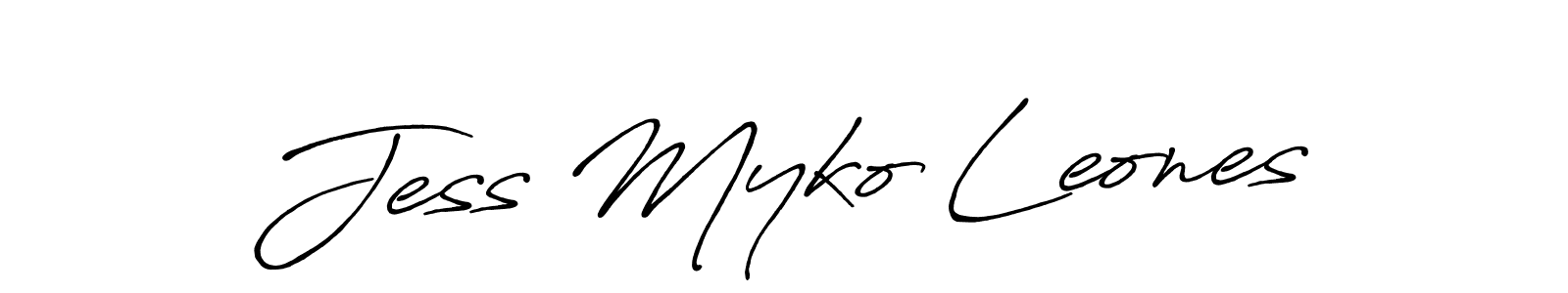 Antro_Vectra_Bolder is a professional signature style that is perfect for those who want to add a touch of class to their signature. It is also a great choice for those who want to make their signature more unique. Get Jess Myko Leones name to fancy signature for free. Jess Myko Leones signature style 7 images and pictures png