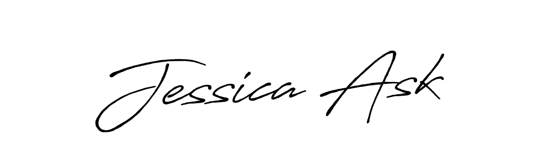 How to make Jessica Ask name signature. Use Antro_Vectra_Bolder style for creating short signs online. This is the latest handwritten sign. Jessica Ask signature style 7 images and pictures png