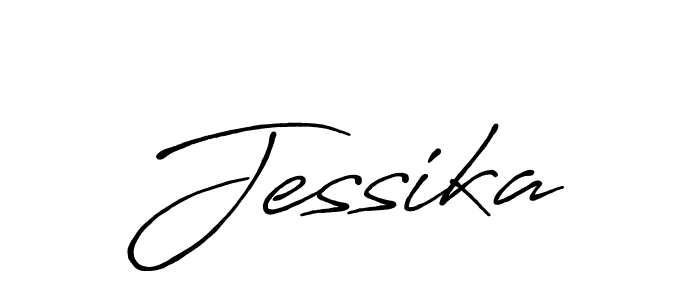 Make a beautiful signature design for name Jessika. With this signature (Antro_Vectra_Bolder) style, you can create a handwritten signature for free. Jessika signature style 7 images and pictures png