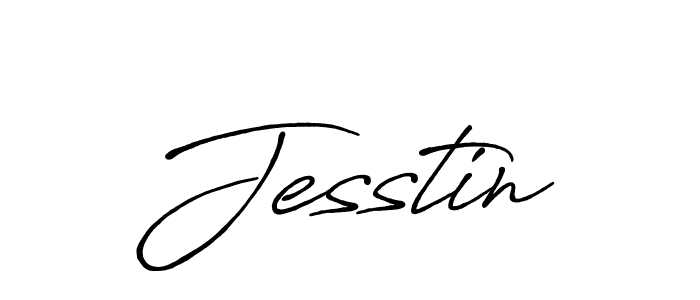 Make a beautiful signature design for name Jesstin. With this signature (Antro_Vectra_Bolder) style, you can create a handwritten signature for free. Jesstin signature style 7 images and pictures png