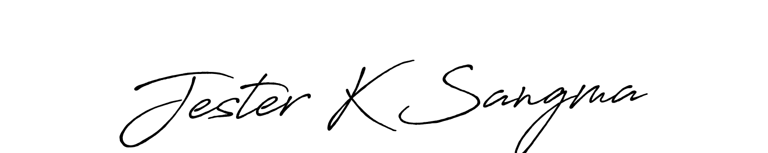 Also we have Jester K Sangma name is the best signature style. Create professional handwritten signature collection using Antro_Vectra_Bolder autograph style. Jester K Sangma signature style 7 images and pictures png