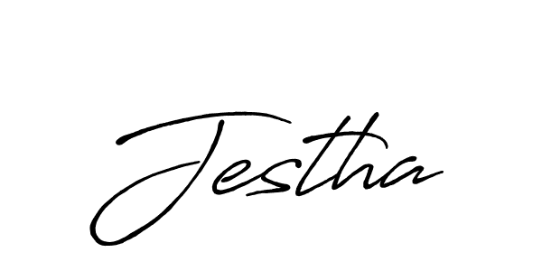 How to make Jestha signature? Antro_Vectra_Bolder is a professional autograph style. Create handwritten signature for Jestha name. Jestha signature style 7 images and pictures png