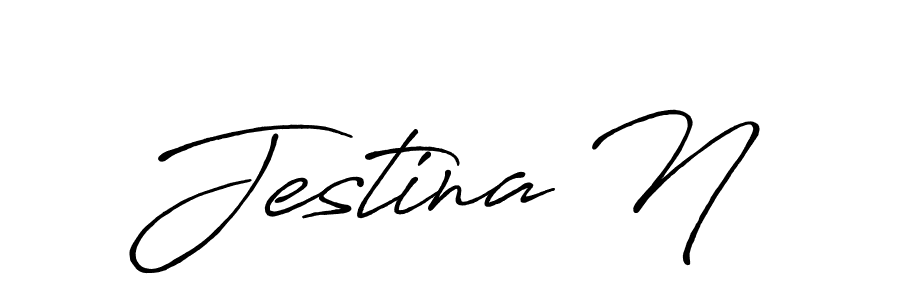 Use a signature maker to create a handwritten signature online. With this signature software, you can design (Antro_Vectra_Bolder) your own signature for name Jestina N. Jestina N signature style 7 images and pictures png