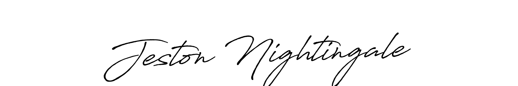 Create a beautiful signature design for name Jeston Nightingale. With this signature (Antro_Vectra_Bolder) fonts, you can make a handwritten signature for free. Jeston Nightingale signature style 7 images and pictures png