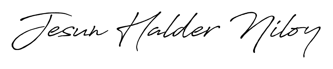 Create a personalized artistic stamp with Jesun Halder Niloy in Antro_Vectra_Bolder font. Perfect for visual artists, designers, and influencers. Jesun Halder Niloy signature style 7 images and pictures png