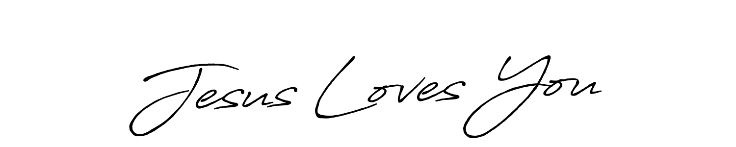 Also You can easily find your signature by using the search form. We will create Jesus Loves You name handwritten signature images for you free of cost using Antro_Vectra_Bolder sign style. Jesus Loves You signature style 7 images and pictures png