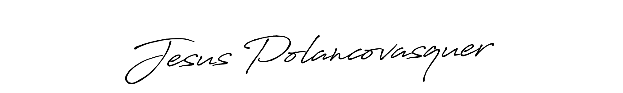 How to make Jesus Polancovasquer name signature. Use Antro_Vectra_Bolder style for creating short signs online. This is the latest handwritten sign. Jesus Polancovasquer signature style 7 images and pictures png