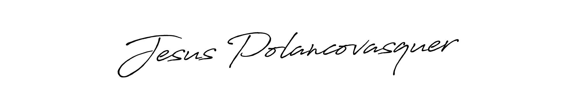 How to make Jesus Polancovasquer name signature. Use Antro_Vectra_Bolder style for creating short signs online. This is the latest handwritten sign. Jesus Polancovasquer signature style 7 images and pictures png