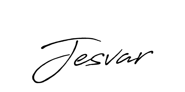 Use a signature maker to create a handwritten signature online. With this signature software, you can design (Antro_Vectra_Bolder) your own signature for name Jesvar. Jesvar signature style 7 images and pictures png
