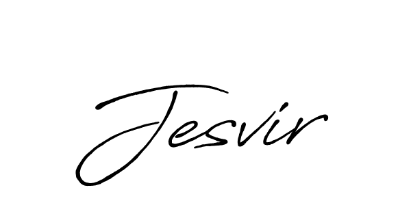 Jesvir stylish signature style. Best Handwritten Sign (Antro_Vectra_Bolder) for my name. Handwritten Signature Collection Ideas for my name Jesvir. Jesvir signature style 7 images and pictures png