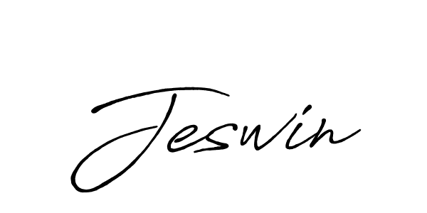 Also we have Jeswin name is the best signature style. Create professional handwritten signature collection using Antro_Vectra_Bolder autograph style. Jeswin signature style 7 images and pictures png