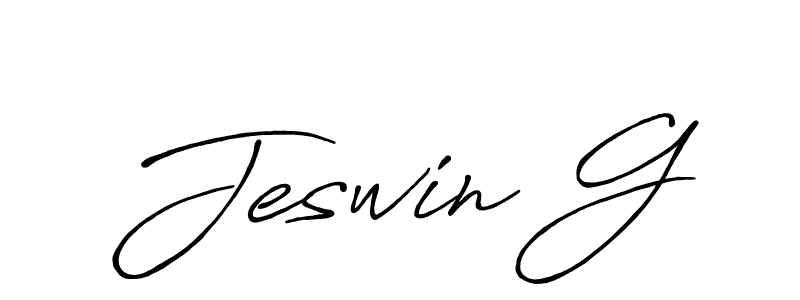 Make a beautiful signature design for name Jeswin G. With this signature (Antro_Vectra_Bolder) style, you can create a handwritten signature for free. Jeswin G signature style 7 images and pictures png
