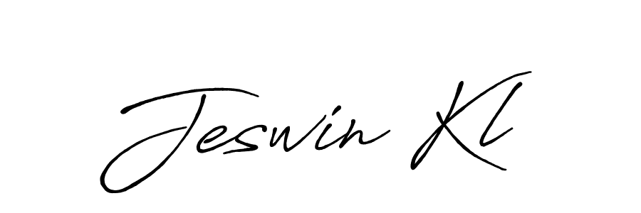 Create a beautiful signature design for name Jeswin Kl. With this signature (Antro_Vectra_Bolder) fonts, you can make a handwritten signature for free. Jeswin Kl signature style 7 images and pictures png