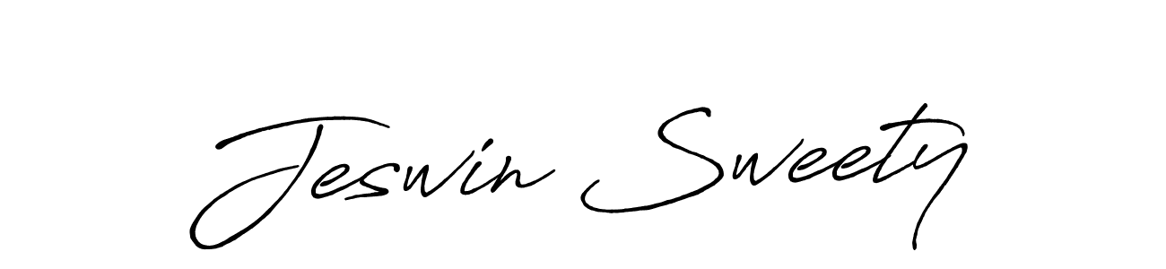 Jeswin Sweety stylish signature style. Best Handwritten Sign (Antro_Vectra_Bolder) for my name. Handwritten Signature Collection Ideas for my name Jeswin Sweety. Jeswin Sweety signature style 7 images and pictures png