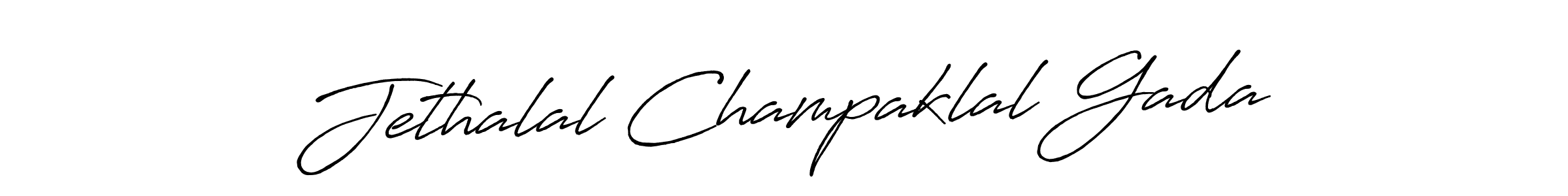 Create a beautiful signature design for name Jethalal Champaklal Gada. With this signature (Antro_Vectra_Bolder) fonts, you can make a handwritten signature for free. Jethalal Champaklal Gada signature style 7 images and pictures png