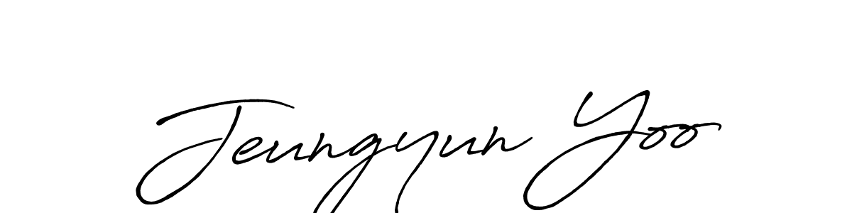 You should practise on your own different ways (Antro_Vectra_Bolder) to write your name (Jeungyun Yoo) in signature. don't let someone else do it for you. Jeungyun Yoo signature style 7 images and pictures png