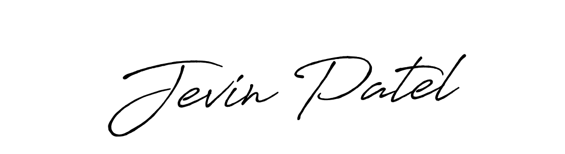 Also You can easily find your signature by using the search form. We will create Jevin Patel name handwritten signature images for you free of cost using Antro_Vectra_Bolder sign style. Jevin Patel signature style 7 images and pictures png