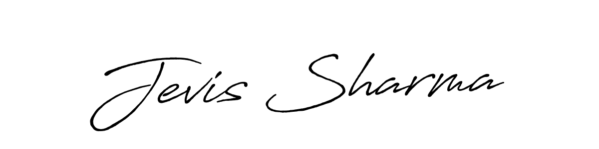 How to make Jevis Sharma signature? Antro_Vectra_Bolder is a professional autograph style. Create handwritten signature for Jevis Sharma name. Jevis Sharma signature style 7 images and pictures png