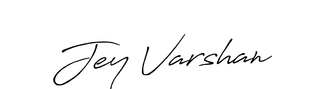 Jey Varshan stylish signature style. Best Handwritten Sign (Antro_Vectra_Bolder) for my name. Handwritten Signature Collection Ideas for my name Jey Varshan. Jey Varshan signature style 7 images and pictures png