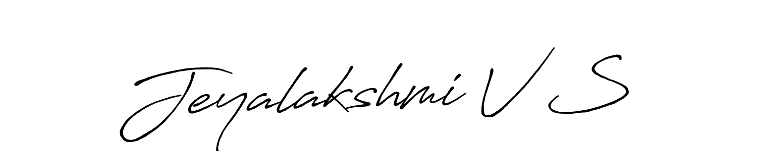 Design your own signature with our free online signature maker. With this signature software, you can create a handwritten (Antro_Vectra_Bolder) signature for name Jeyalakshmi V S. Jeyalakshmi V S signature style 7 images and pictures png