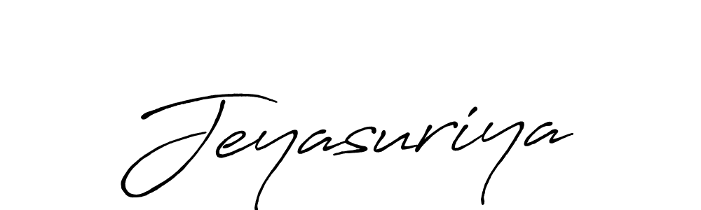 Make a beautiful signature design for name Jeyasuriya. With this signature (Antro_Vectra_Bolder) style, you can create a handwritten signature for free. Jeyasuriya signature style 7 images and pictures png