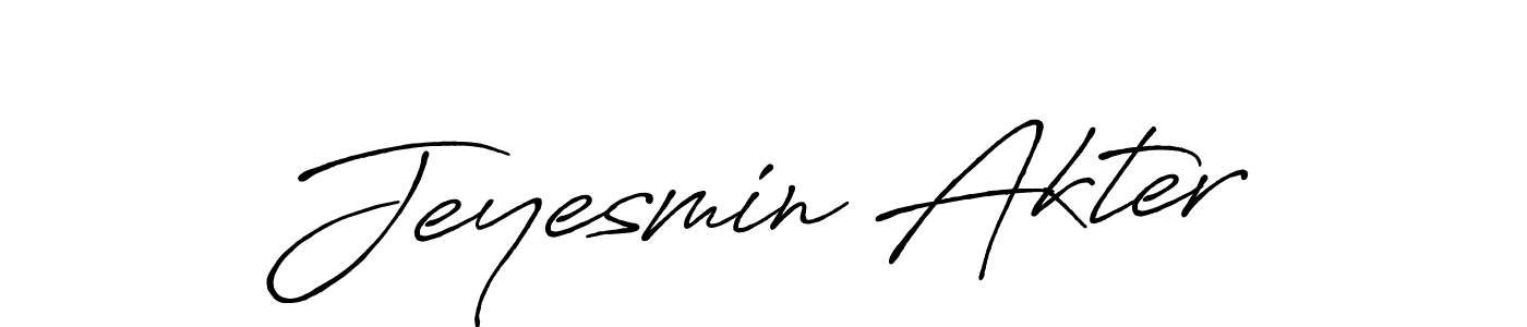 Design your own signature with our free online signature maker. With this signature software, you can create a handwritten (Antro_Vectra_Bolder) signature for name Jeyesmin Akter. Jeyesmin Akter signature style 7 images and pictures png