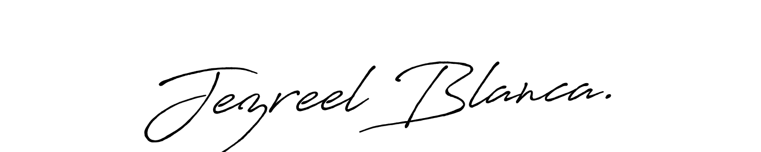 Make a beautiful signature design for name Jezreel Blanca.. With this signature (Antro_Vectra_Bolder) style, you can create a handwritten signature for free. Jezreel Blanca. signature style 7 images and pictures png