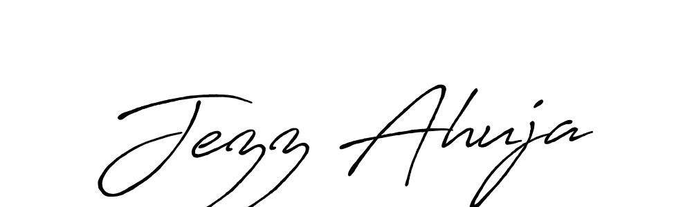 Use a signature maker to create a handwritten signature online. With this signature software, you can design (Antro_Vectra_Bolder) your own signature for name Jezz Ahuja. Jezz Ahuja signature style 7 images and pictures png