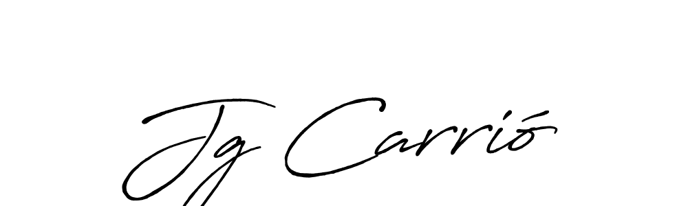 Make a beautiful signature design for name Jg Carrió. With this signature (Antro_Vectra_Bolder) style, you can create a handwritten signature for free. Jg Carrió signature style 7 images and pictures png