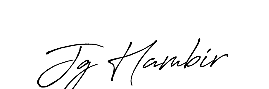 Use a signature maker to create a handwritten signature online. With this signature software, you can design (Antro_Vectra_Bolder) your own signature for name Jg Hambir. Jg Hambir signature style 7 images and pictures png