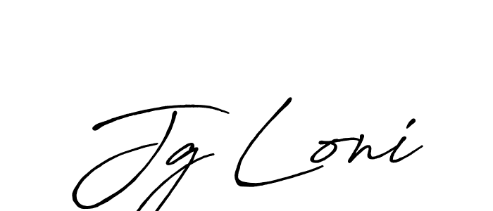 Make a beautiful signature design for name Jg Loni. With this signature (Antro_Vectra_Bolder) style, you can create a handwritten signature for free. Jg Loni signature style 7 images and pictures png